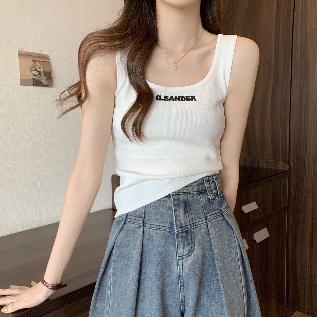 Áo Hai Dây Dáng Ôm Thêu Họa Tiết Thời Trang Mùa Hè Cho Nữ