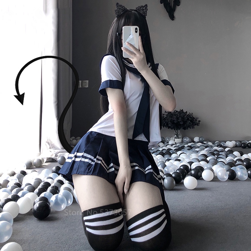 Phụ nữ sexy cosplay đồ lót đồng phục học sinh nữ sinh nữ trang phục khiêu dâm váy babydoll phụ nữ ren váy ngắn trang phục thủy thủ