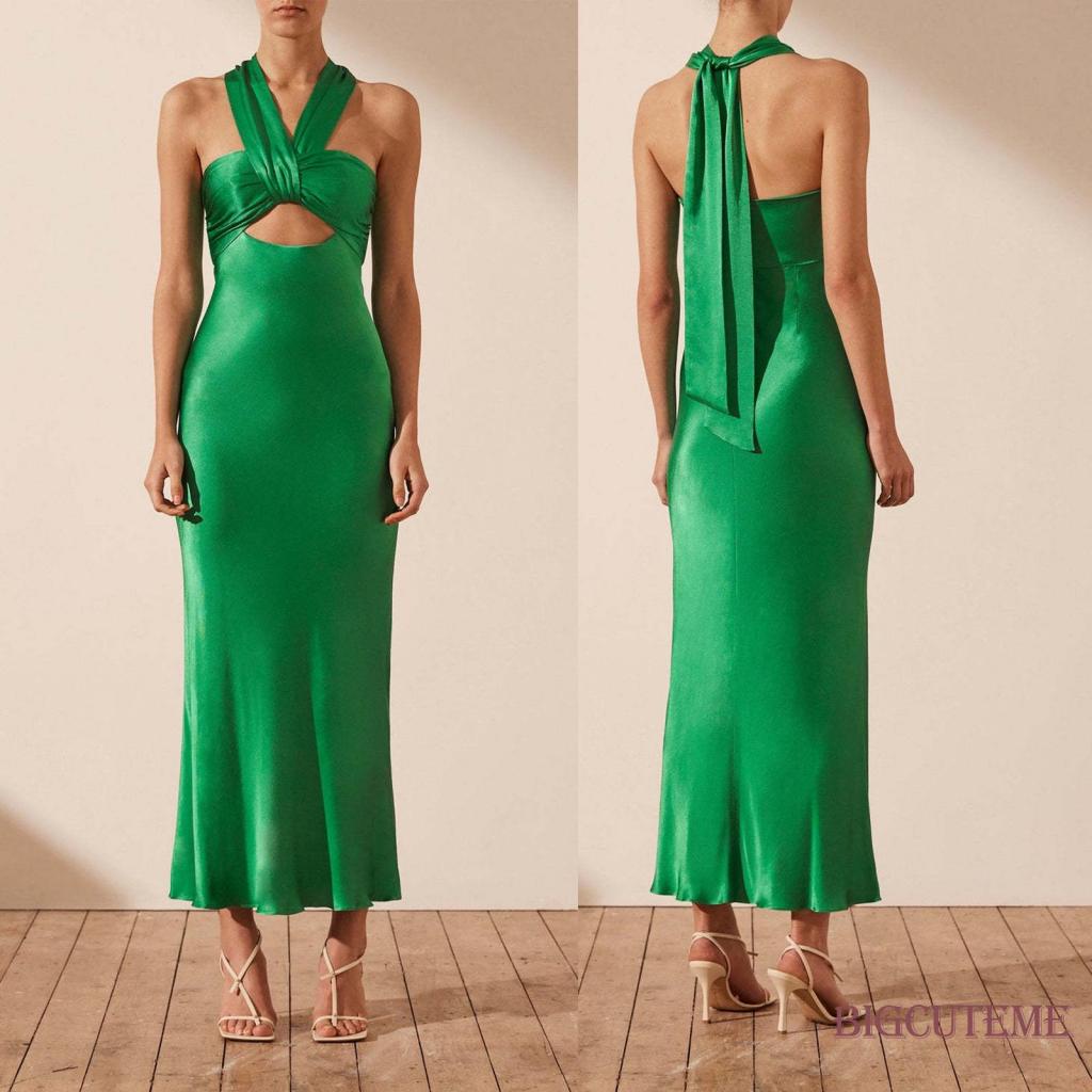 Đầm Dài Không Tay Hở Vai Màu Sắc Thời Trang Dành Cho Nữ