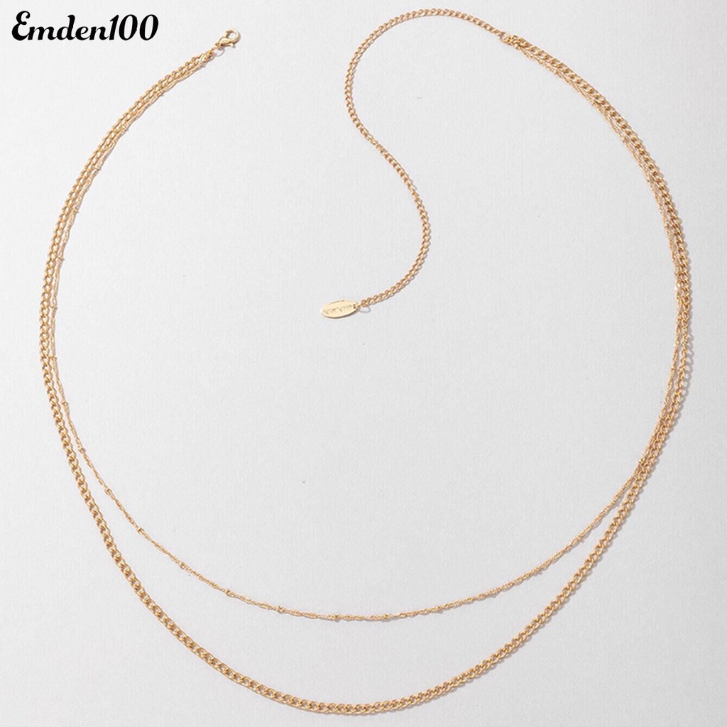 [EMDEN] Chuỗi Dây Xích Thắt Lưng Hai Lớp Mỏng Đa Năng Có Thể Điều Chỉnh Trang Sức Cho Nữ
