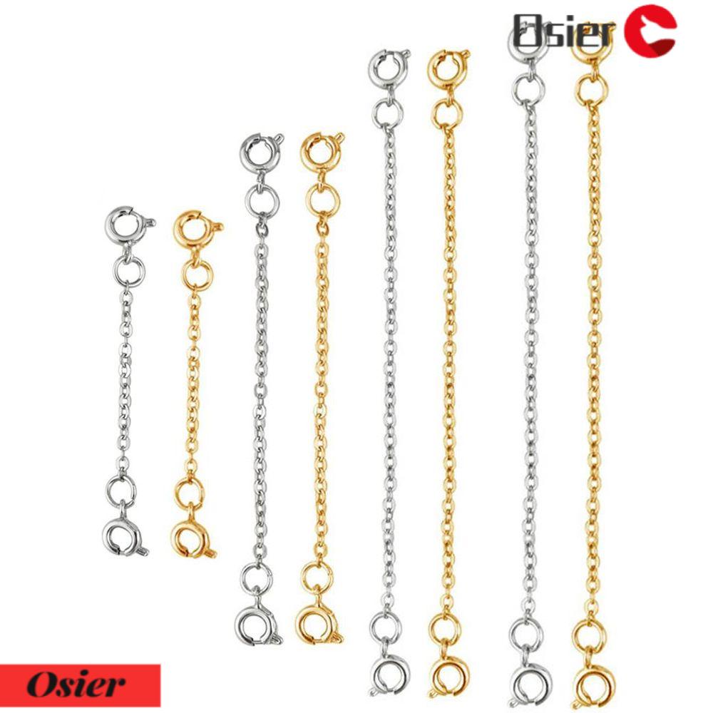 OSIER1 Dây Xích Nối Dài Bằng Thép Không Gỉ Màu Vàng Hồng Dùng Làm Trang Sức DIY