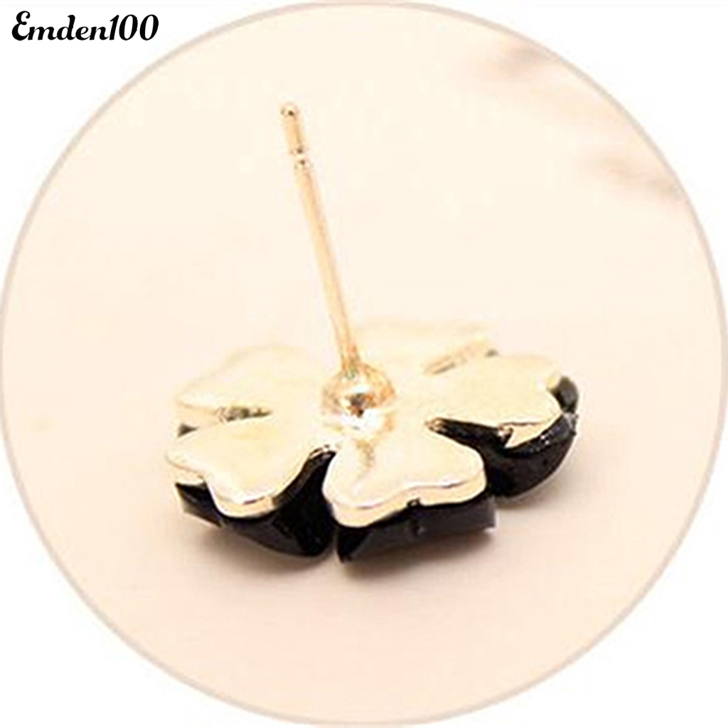 Bông Tai Hình Cánh Hoa Bằng Hợp Kim Đính Đá Lấp Lánh Cho Nữ