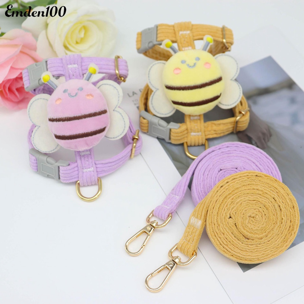 1 Bộ Đai Dắt Thú Cưng Đi Dạo Thoáng Khí Xoay 360 Độ Màu Sắc Sống Động