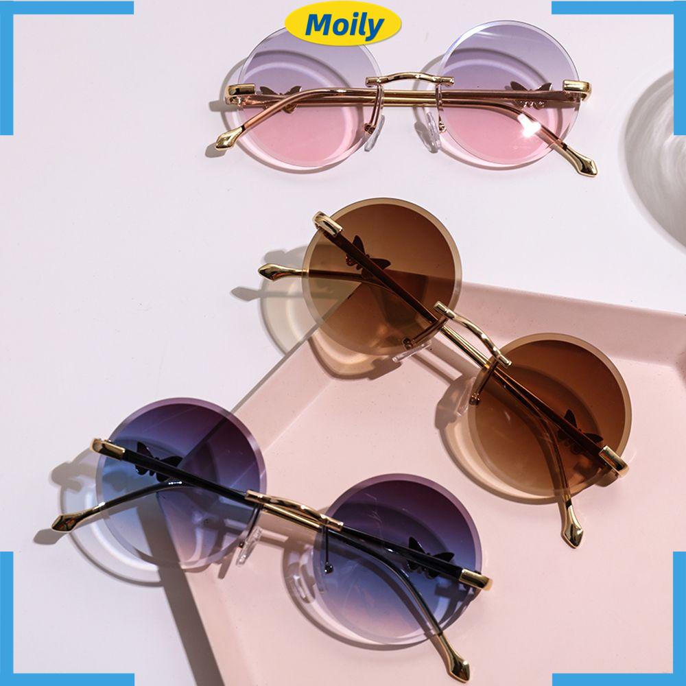 MOILYVN Kính Mát Gọng Kim Loại Hình Bướm Vintage Cho Nữ