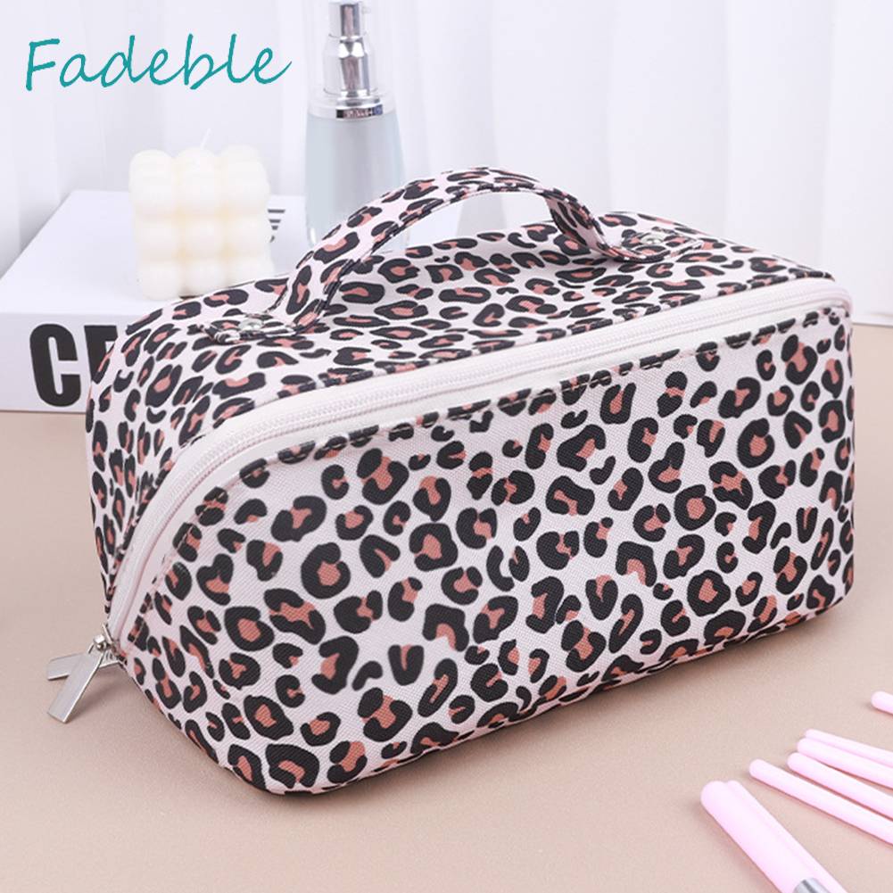 Túi Đựng Mỹ Phẩm Sức Chứa Lớn In Họa Tiết Da Báo Tiện Dụng Cho Nữ