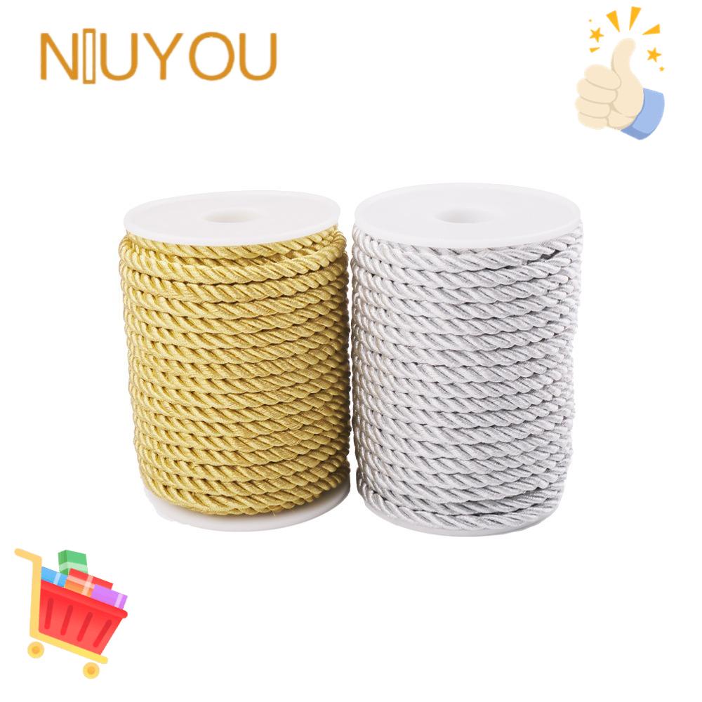 NIUYOU Bộ 2 Cuộn Dây Nylon Bạc 40Yards 6mm Dùng Làm Đồ Thủ Công DIY