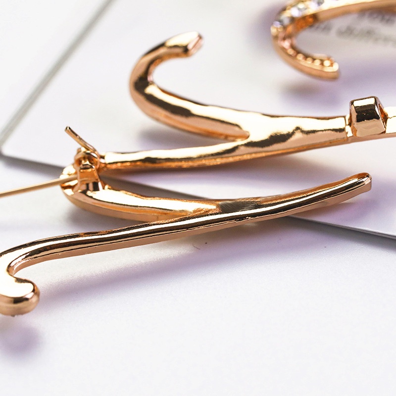 Ghim Cài Áo Hình Chữ Cái Đính Đá Nhân Tạo Thời Trang