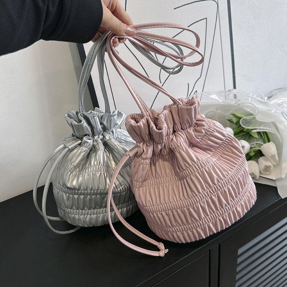 BLISS Túi Xách Da PU Kiểu Dây Rút Phong Cách Thời Trang Hàn Quốc Cho Nữ