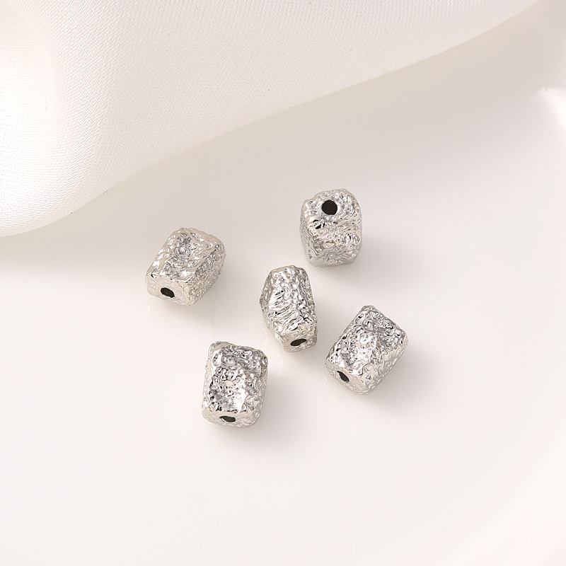 Set 10 Hạt Ngọc Trai Hình Vuông Bằng Đồng Mạ Vàng 14K Dùng Làm Vòng Tay Thủ Công diy