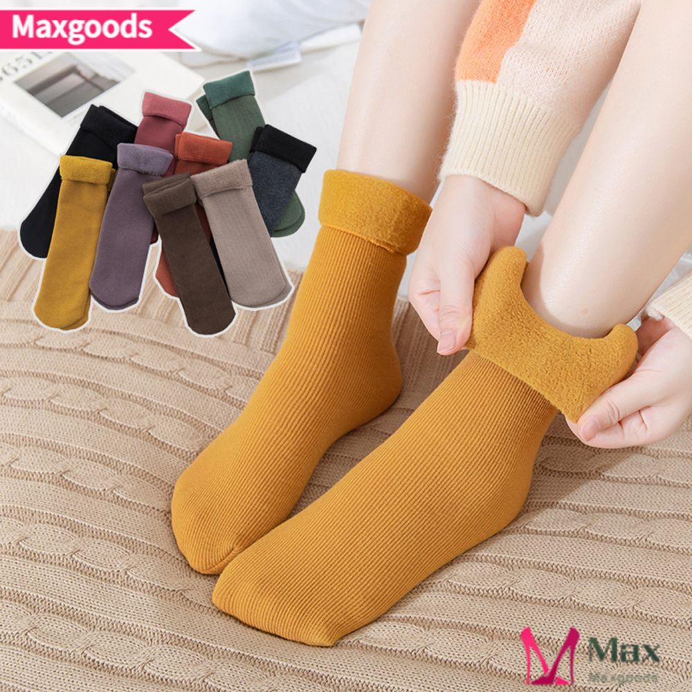 MAXG Giày Bốt Đi Tuyết Len Cashmere Phối Nhung Dày Thời Trang Thu Đông