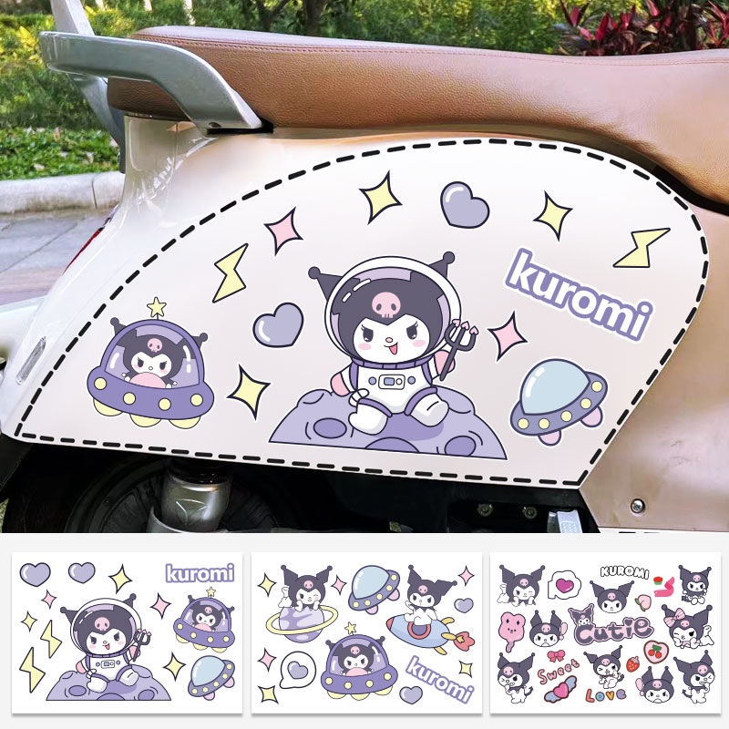 Miếng Dán Trang Trí Xe Mô Tô Kuromi Chất Lượng Cao