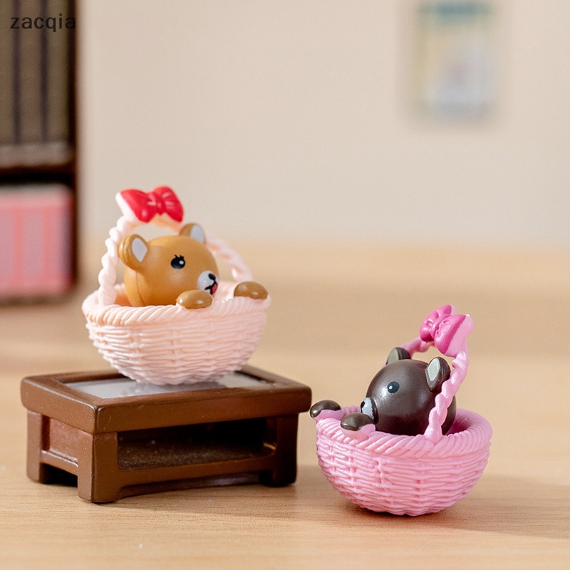 Giỏ Đựng Gấu Bông Mini Dễ Thương Dùng Trang Trí Tiểu Cảnh
