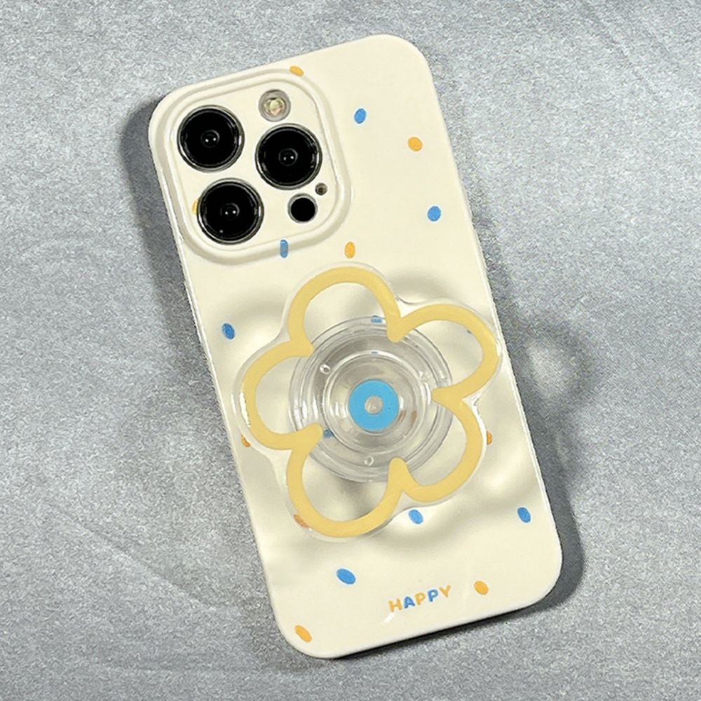 Ốp Điện Thoại TPU Mềm Chống Sốc Có Giá Đỡ Hình Hoa Cho IPhone 14 13 12 11 Pro Max