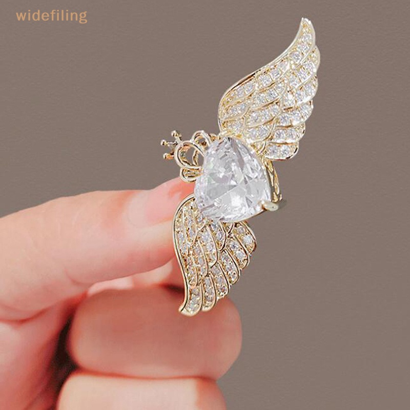 Trâm Cài Áo Hình Cánh Thiên Thần Đính Pha Lê Nhỏ Xinh Dễ Phối Đồ Thời Trang Cho Nữ