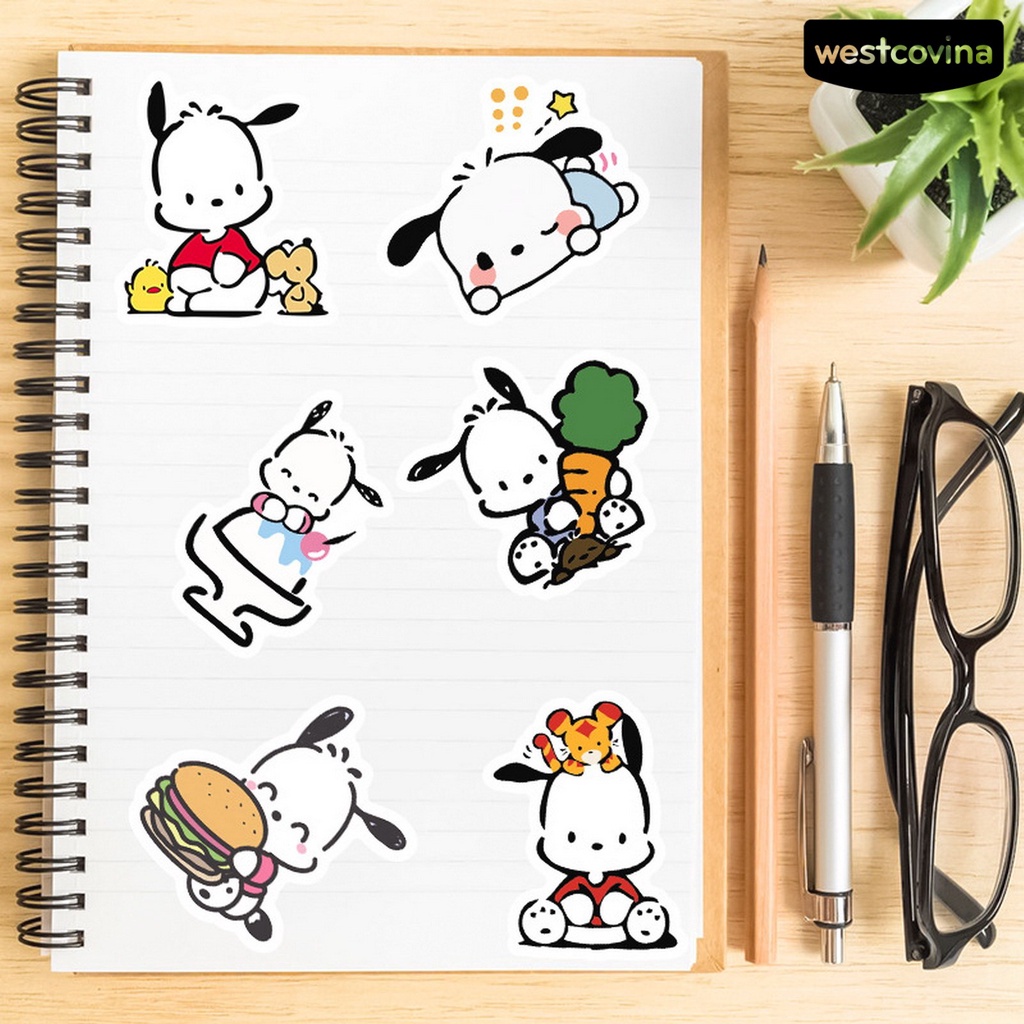 [WSTN] [WSTN]✎Bộ 50 Miếng Dán Bình Nước In Họa Tiết Hoạt Hình Chú Chó Đáng Yêu