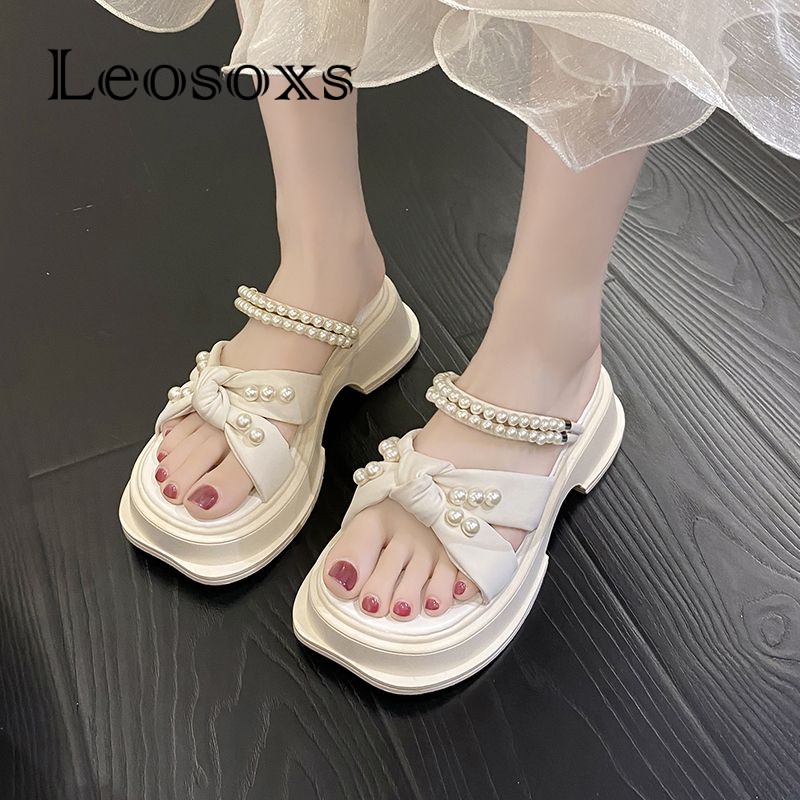 Leosoxs dép sandal nữ dép nữ dép bánh mì nữ dép bánh mì Chống Trượt 070510