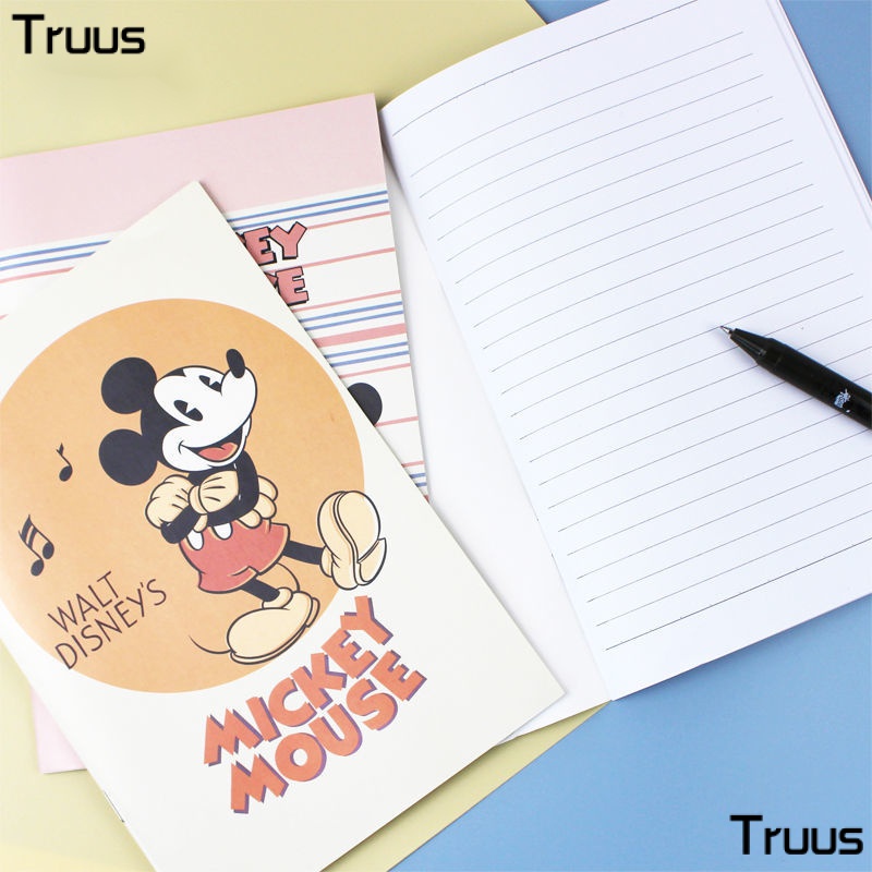 Sổ Tay Ghi Chú Bằng Sắt Kẻ Sọc Ngang In Hình Chuột Mickey Disney Cho Học Sinh Trung Học