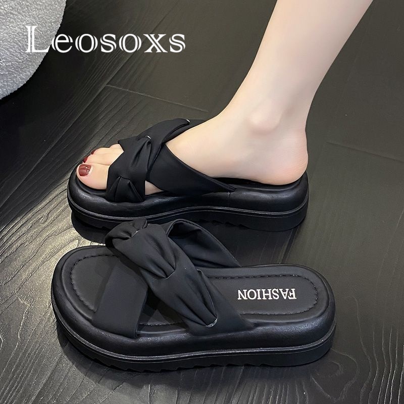 Leosoxs dép sandal nữ dép nữ dép bánh mì nữ dép bánh mì Chống Trượt 070619