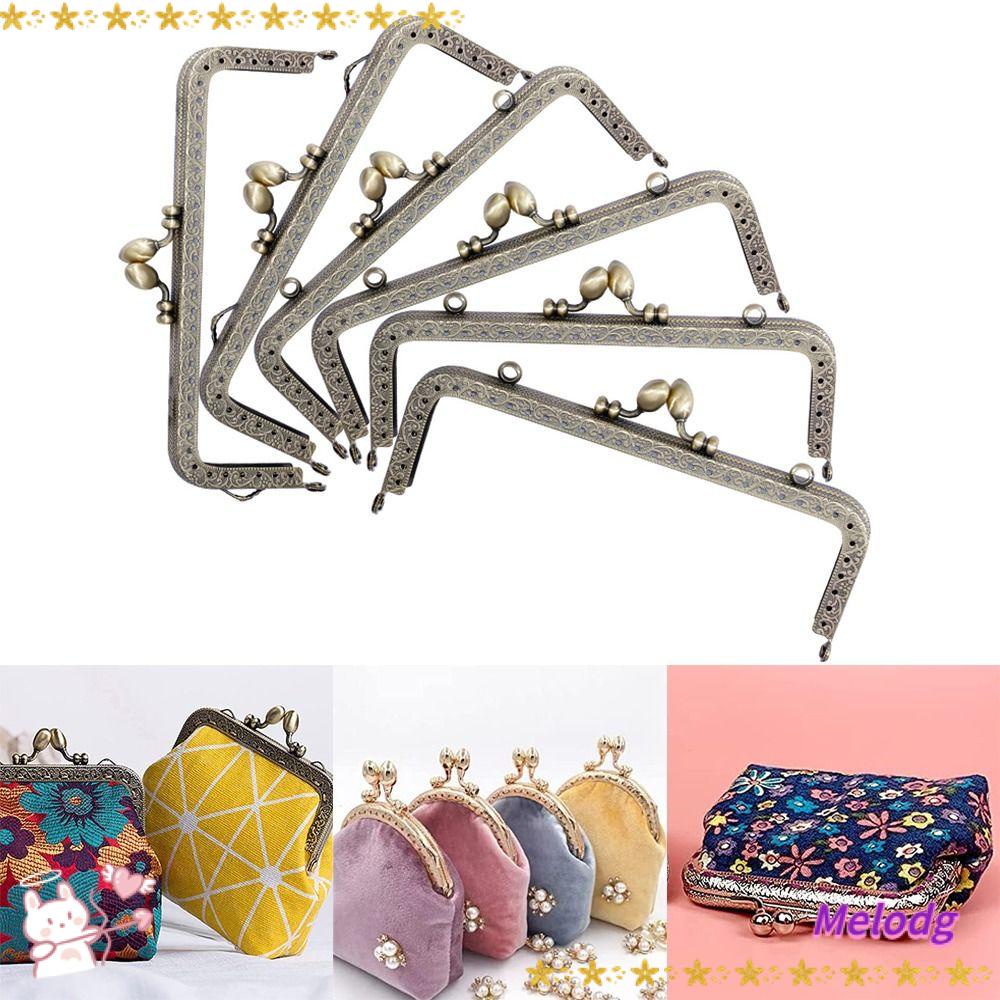 MELODG Khóa Kẹp Kim Loại Họa Tiết Kiss Phong Cách Vintage Cho Túi Xách