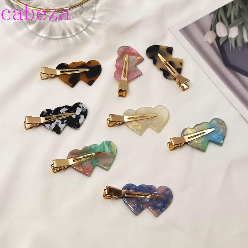 CABEZA Kẹp Tóc Đính Hình Trái Tim Phong Cách Hàn Quốc Ngọt Ngào Dành Cho Nữ