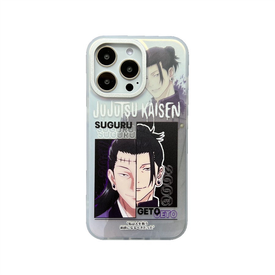 Ốp Điện Thoại Cứng Hình Jujutsu Kaisen Geto Suguru & Satoru Gojo Cho iPhone 14 Pro Max 13 Pro Max 12 Pro Max iPhone 11