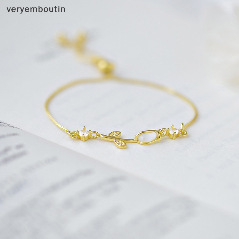 Vòng Tay Chuỗi Hạt Màu Vàng Hình Hoa Tulip Đính Đá Opal Đơn Giản Thời Trang Cho Bạn Gái