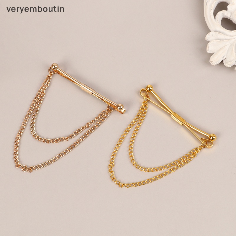 Trâm Cài Áo Phối Dây Xích Tua Rua Thời Trang Cao Cấp Sang Trọng Cho Nam