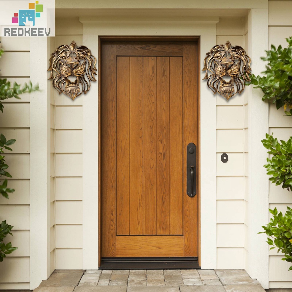 Mô Hình Đầu Sư Tử Điêu Khắc Treo Tường Trang Trí Nhà Cửa