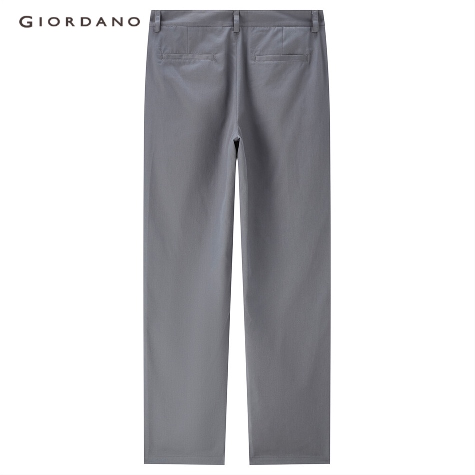 Quần Dài Lưng Cao 3 Tấc Màu Trơn Phong Cách Đơn Giản Thời Trang Cho Nam GIORDANO 01113066