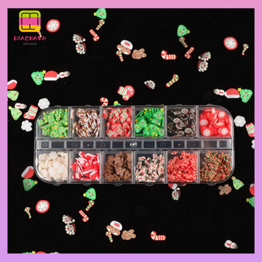 DIACHAVN Hộp Đất Sét 12 Ô Trang Trí Móng Tay Nghệ Thuật Thời Trang Cho Nữ