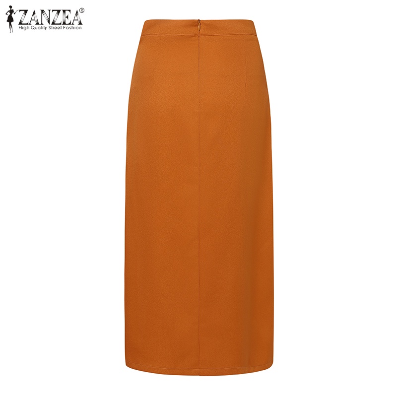 Zanzea Chân Váy Dài Xẻ Tà Phong Cách Hàn Quốc Quyến Rũ Dành Cho Nữ