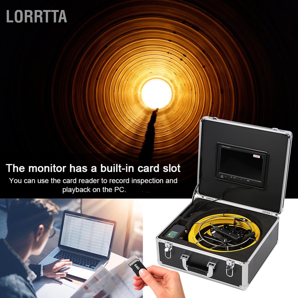 Nóng bỏng Màn hình 9in DVR Camera kép 1080P Kiểm tra đường ống ngầm chống nước IP68 với cáp 98 4ft 100-240V