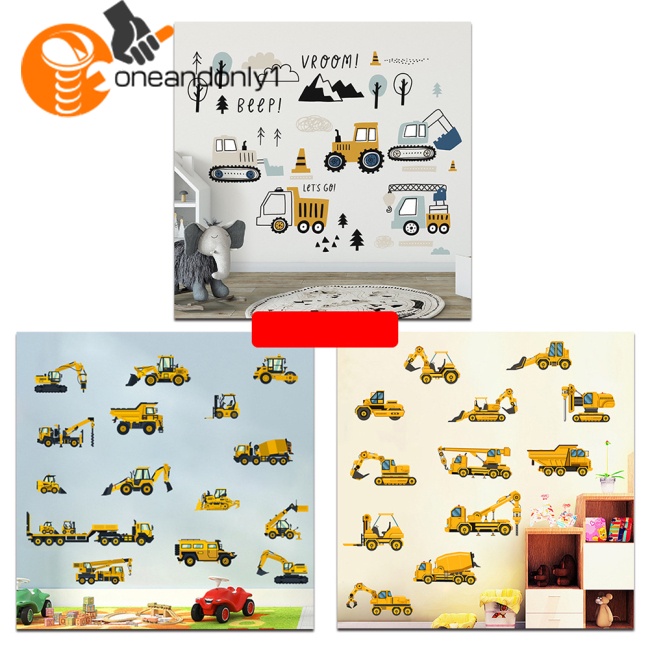 Miếng Dán Tường Trang Trí Phòng Ngủ / Phòng Trẻ Em Hình Phương Tiện Giao Thông Hoạt Hình