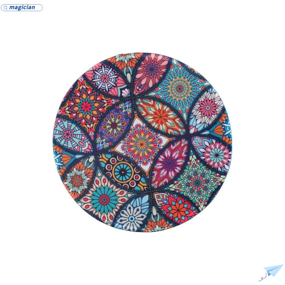 MAG Miếng Lót Chuột Hình Tròn Họa Tiết Khâu Xinh Xắn