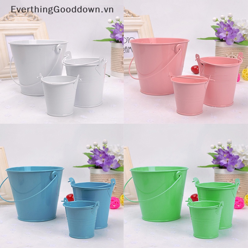 Xô Kim Loại Mini Đựng Kẹo Nhiều Màu Sắc Dùng Trang Trí Tiệc Cưới DIY