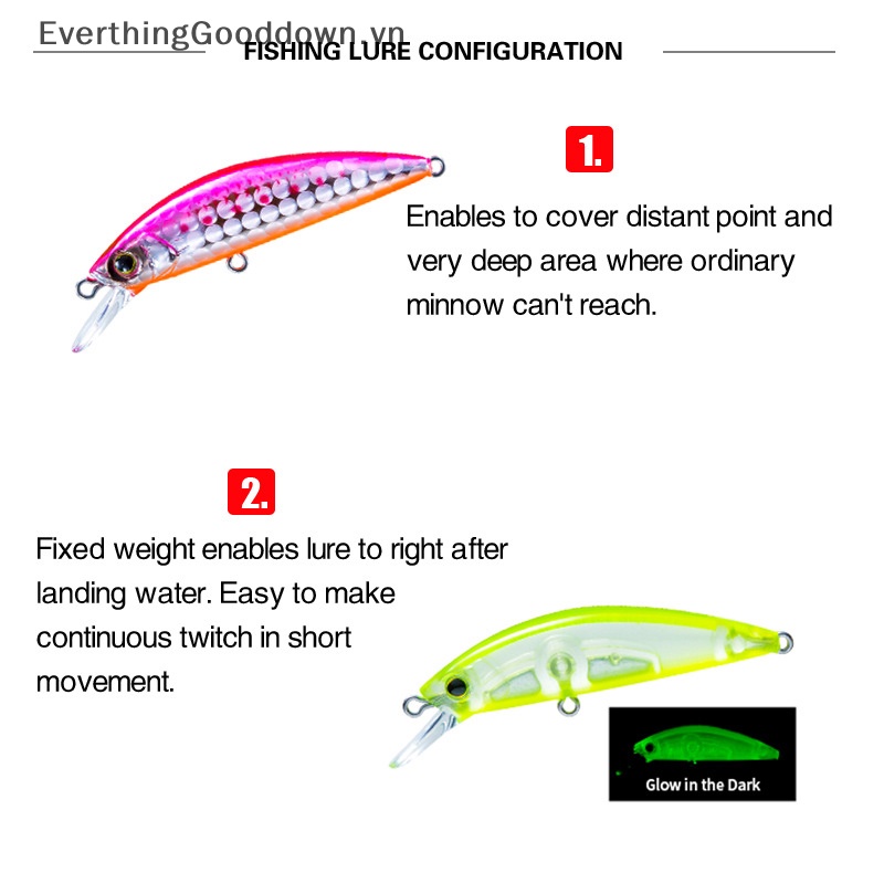 Everthinggooddown Mồi Câu Cá Cứng Lõi Cứng Nặng 50S Nặng 5cm 6g