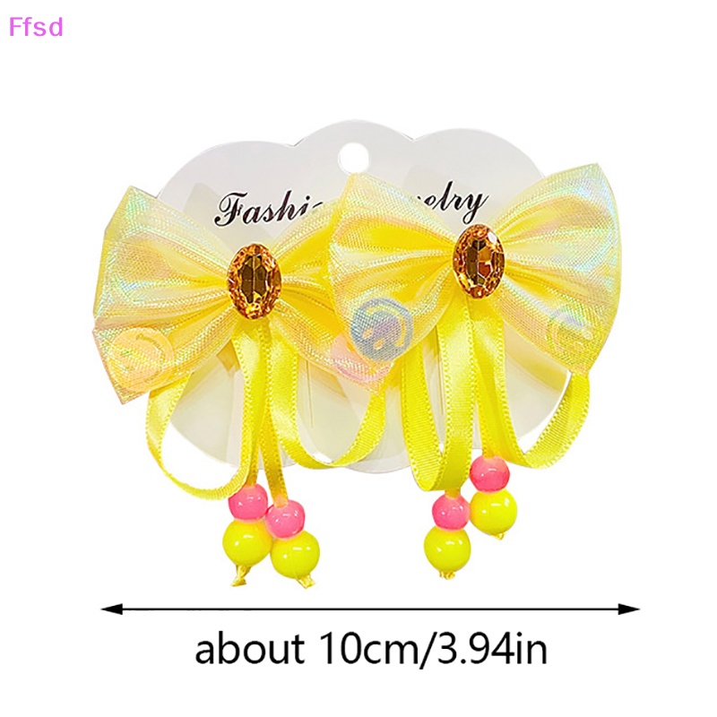 {Ffsd} Kẹp Tóc Nơ Tua Rua Đính Kim Cương Nhiều Màu Sắc Nhỏ Nhắn Làm Quà Tặng Cho Bé Gái * Bán Chạy