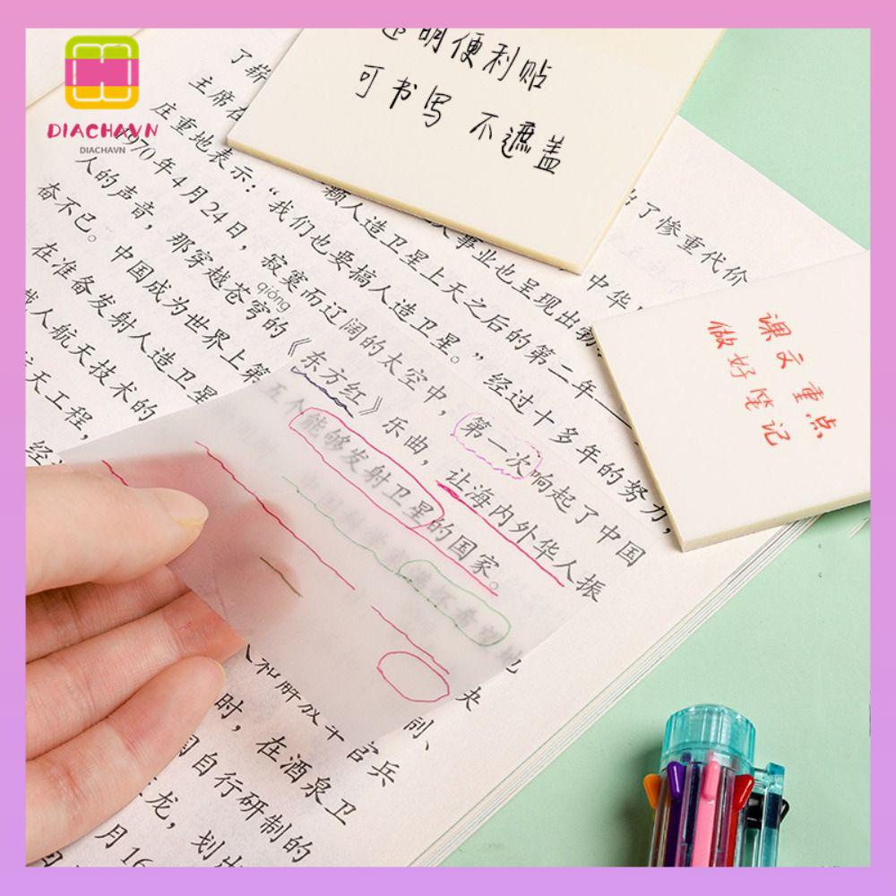 DIACHAVN Set 3 Túi 150 Tờ Giấy Ghi Chú Trong Suốt Tiện Dụng ​Giấy Dán Tường Họa Tiết Dễ Thương Bắt Mắt ​Giấy Ghi Chú Họa Tiết Xinh Xắn