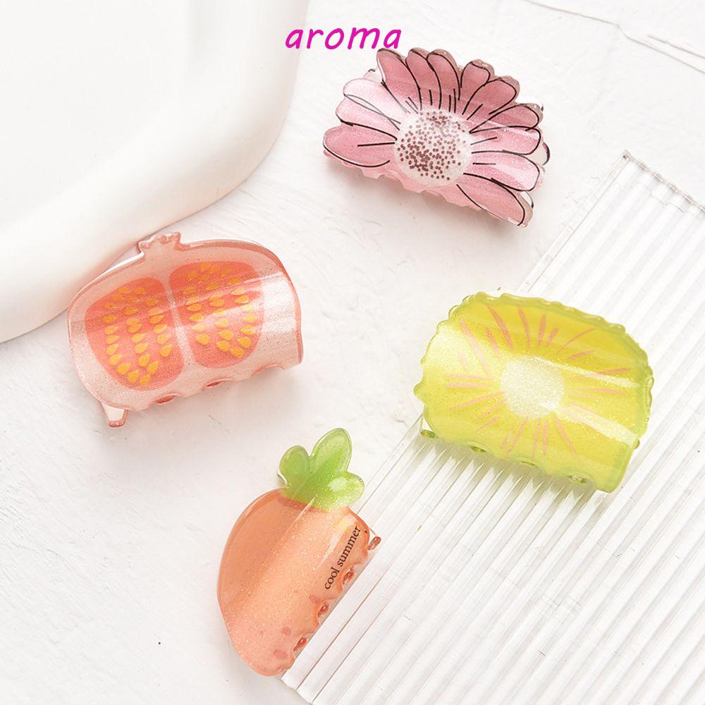 AROMA Kẹp Tóc Cà Rốt / Hoa Cúc Bằng Acrylic Thời Trang Hàn Quốc Dành Cho Nữ