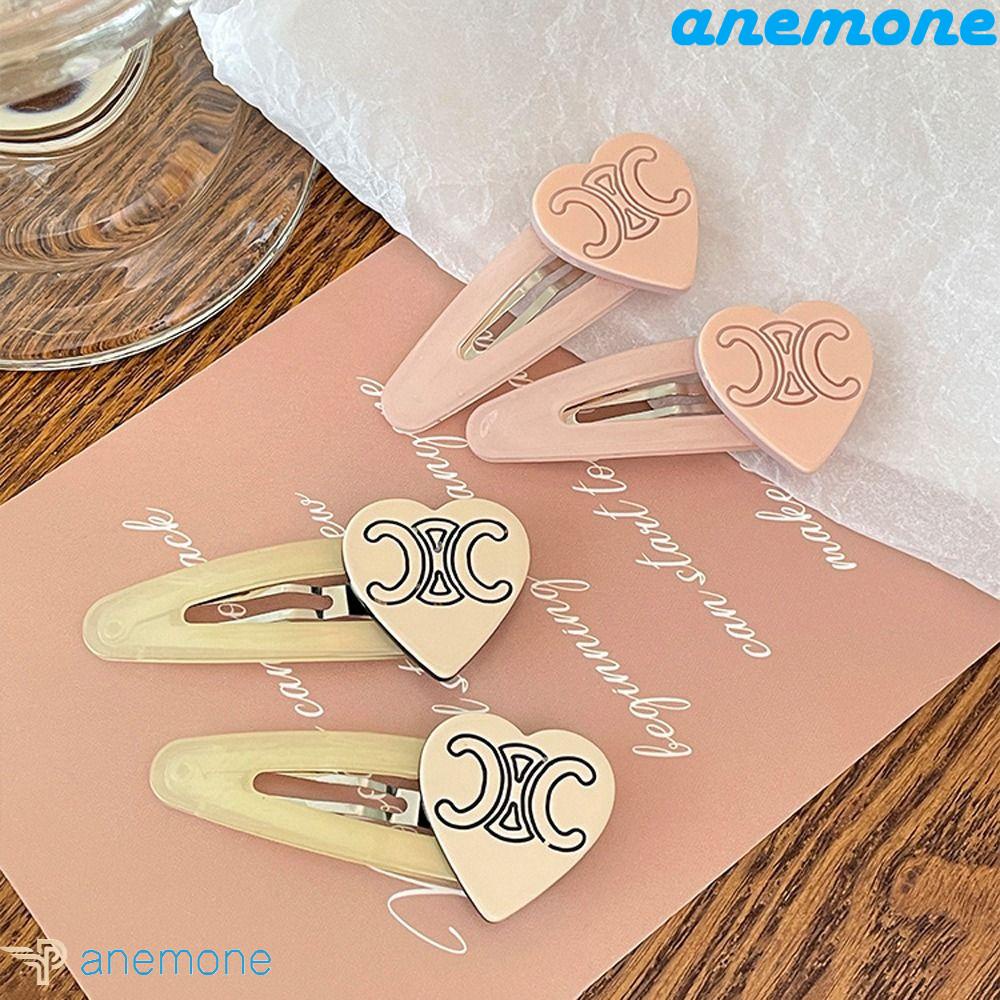 ANEMONE Kẹp Tóc Mỏ Vịt Rỗng In Chữ C Màu Sắc Ngọt Ngào Thanh Lịch Cho Bé Gái