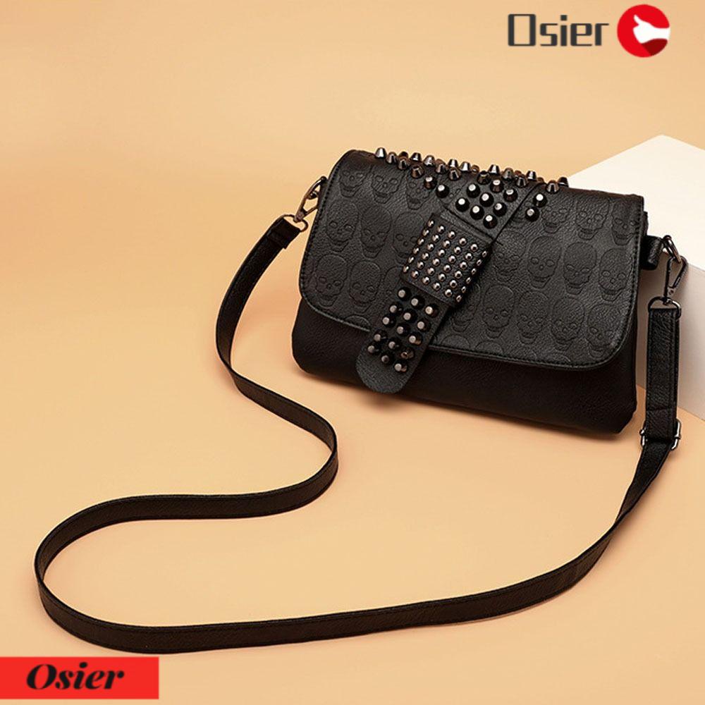 OSIER1 Túi Đeo Chéo Nắp Gập Phong Cách Cổ Điển Dành Cho Nữ