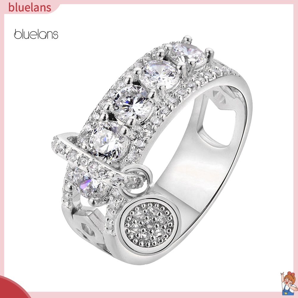 Nhẫn Đính Đá Zircon Tròn Sang Trọng Cho Nữ