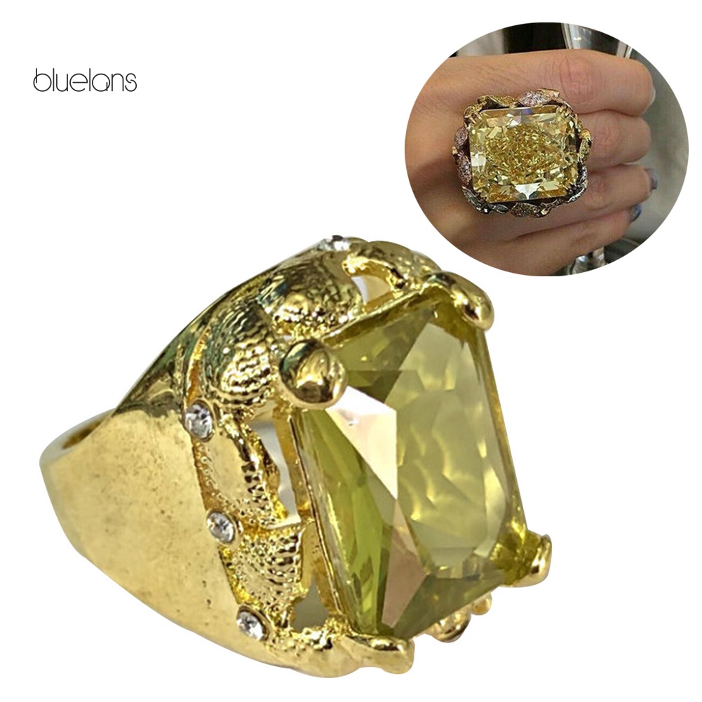 Nhẫn Đính Hôn Unisex Mặt Giả Cắt Lớn Tuyệt Đẹp