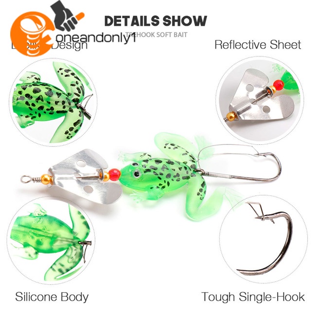 Mồi Câu Cá Giả Hình Ếch Mềm Mại Nhiều Màu Sắc 9cm 6g Kèm Móc Câu Tiện Lợi