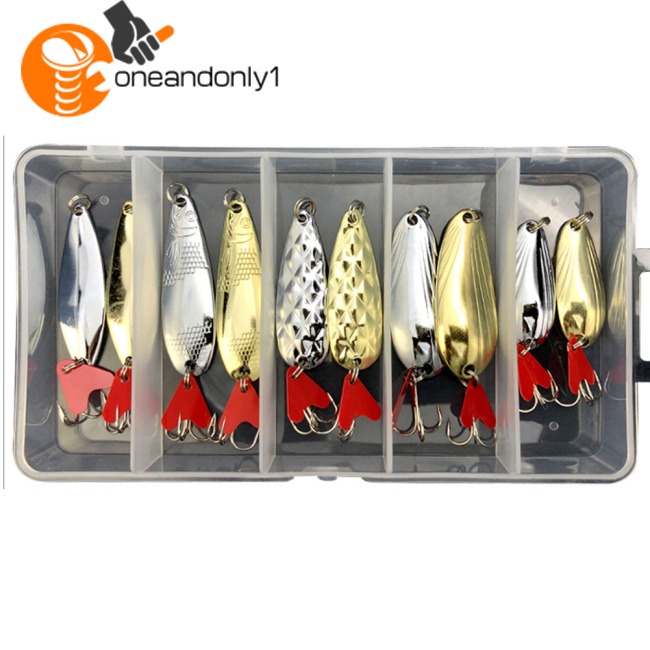 Set 10 / 25 / 35 Mồi Giả Nhử Cá Bằng Kim Loại Chất Lượng Cao