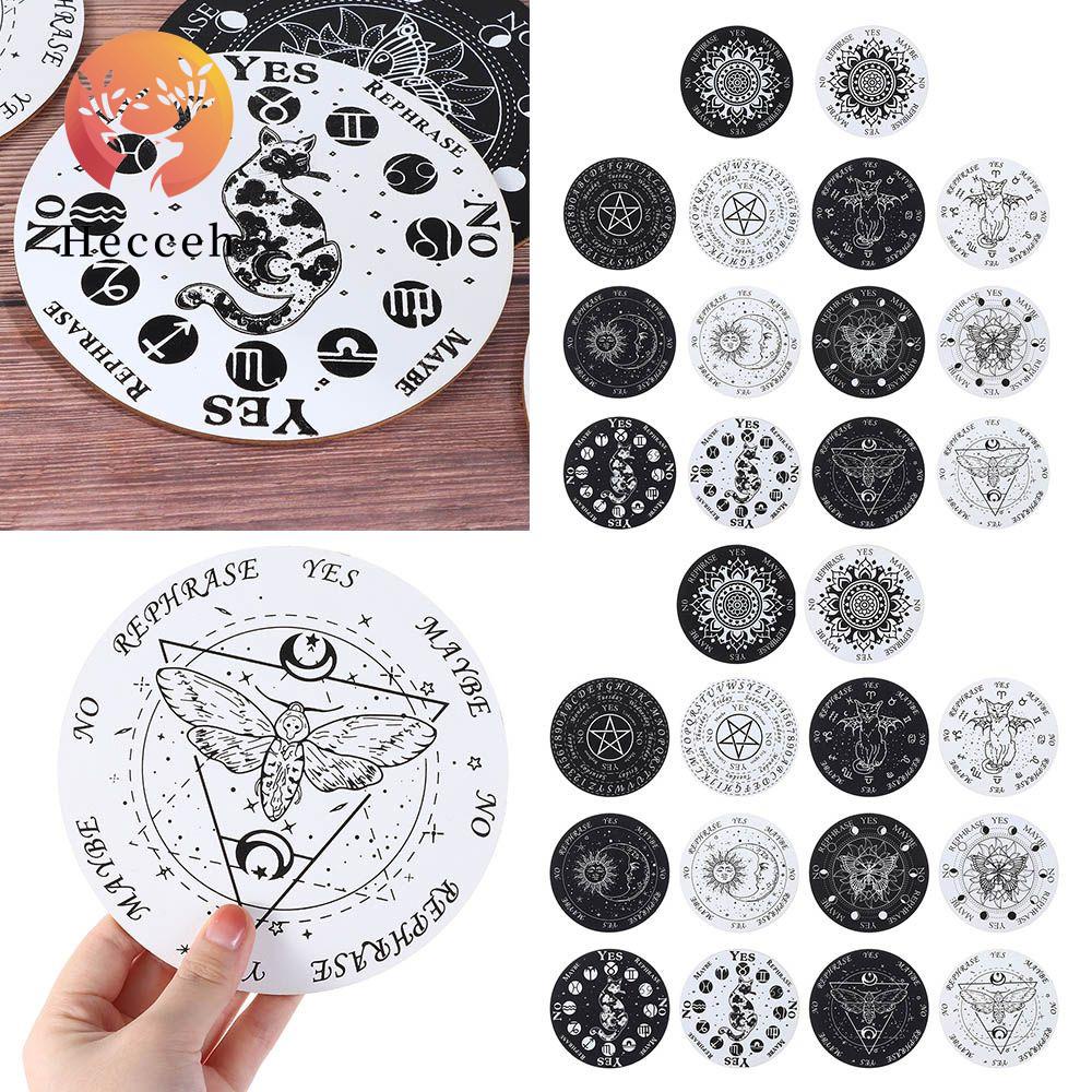 HECCEH Bảng Gỗ Hình Lục Giác Màu Trắng Đen Họa Tiết Ngôi Sao Mặt Trời Mặt Trăng Màu Sắc