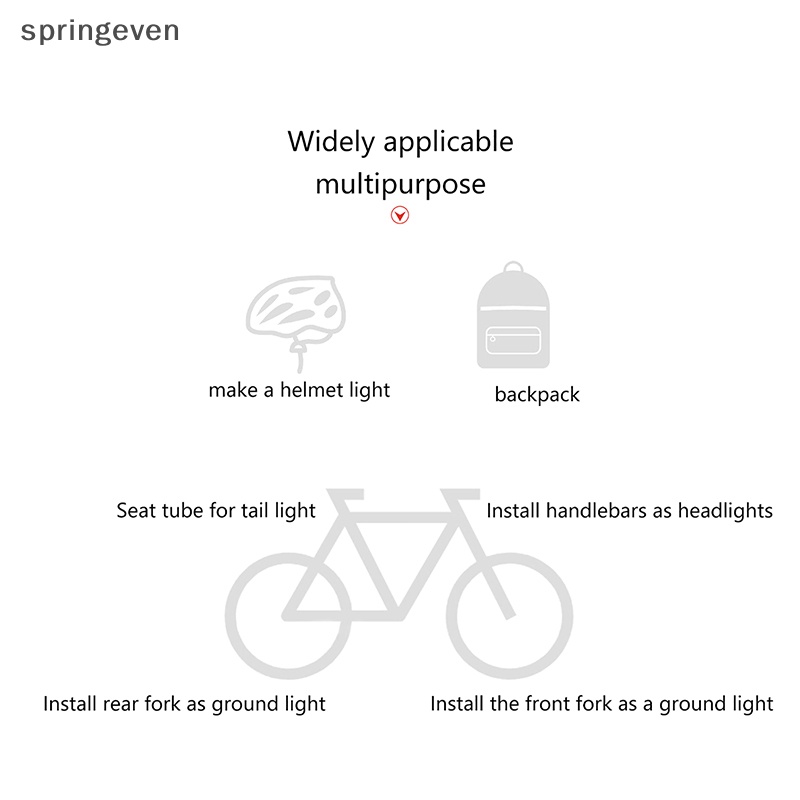 Đèn Pin LED Đỏ Và Xanh Dương Cảnh Báo An Toàn Cho Xe Đạp