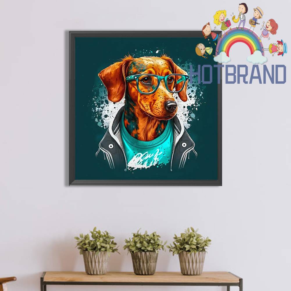 Tranh Đính Đá Kim Cương Toàn Bộ 5D DIY Hình Vẽ Chó Trang Trí Nhà Cửa