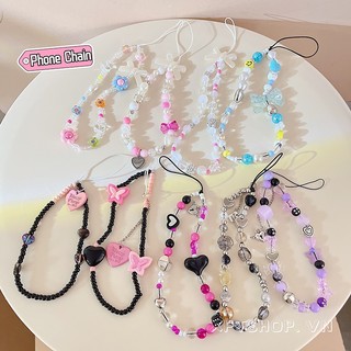 Chuỗi Hạt Hình Hoa / Bướm / Trái Tim Màu Hồng Thời Trang Chống Mất Cân Bằng Thủ Công DIY