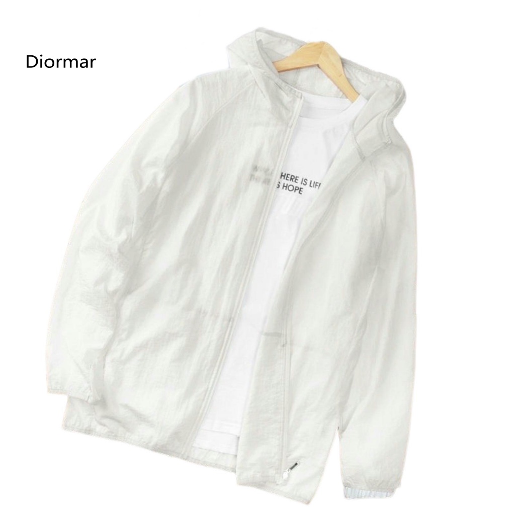 Áo Khoác Chống Nắng Mỏng Màu Trơn Có Khóa Kéo Thời Trang Mùa Hè Cho Nam